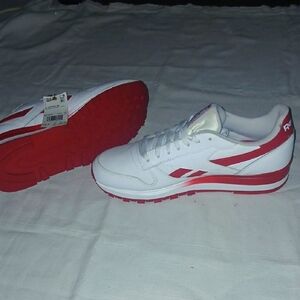 Reebok Men's White and Red Sneakers